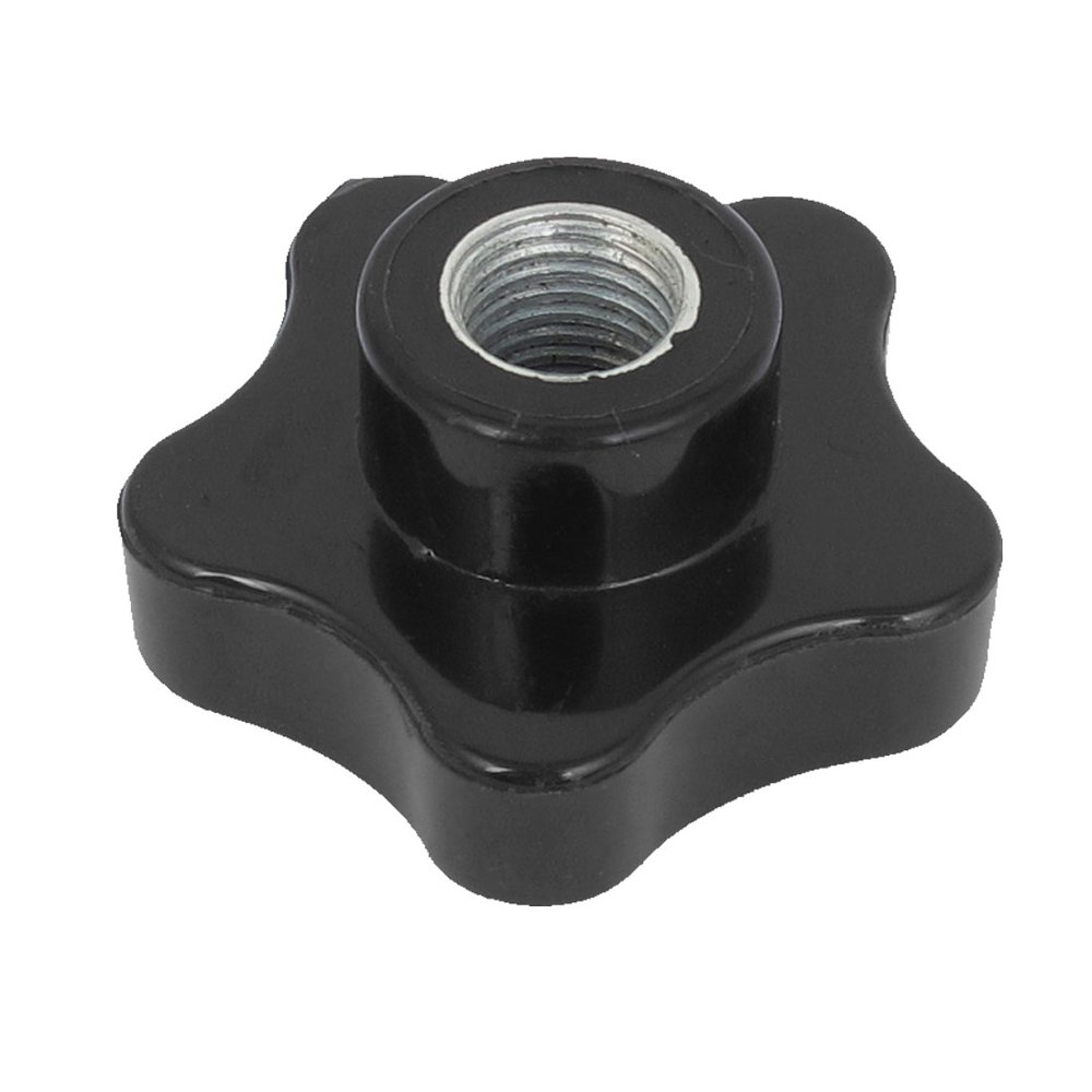M16 x 60mm Female Thread Plastic Star Head Clamping Knob Jig Black