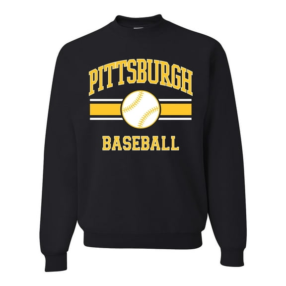 Wild Bobby City of Pittsburgh Baseball Fantasy Fan Sports Unisex Crewneck Sweatshirt, Black, Small