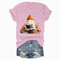thumbnail image 5 of TOWED22 Halloween Teacher Shirts for Women Groovy Read More Books Ghost T-Shirt Short Sleeve Halloween Party Tee Tops(Pink,M), 5 of 5