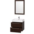 thumbnail image 2 of Wyndham Collection Amare 24" Single Bathroom Vanity, Glossy White, Acrylic Resin Countertop, Integrated Sink, and 24" Mirror, 2 of 4