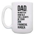 thumbnail image 2 of ThisWear Funny Father Son Gifts I Will Always Be Your Financial Burden 2 Pack 15oz Humorous Mugs Cups White, 2 of 4