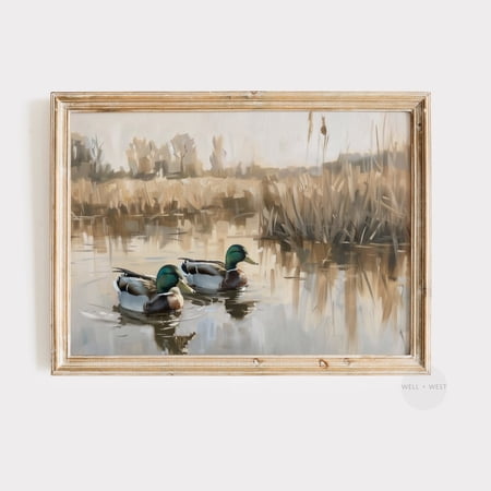 Duck Print Vintage Style Animal Rustic Boy Nursery Lake House Office Decor Gift For Hunter Nursery Art P121