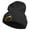 Black, variant on Abstract Fish Bone Embroidered 12 Inch Long Knitted Beanie - White OSFM
