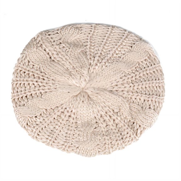 TELOLY 2026 New Beanie for Women Elastic Fit Slouchy Beanie for Women Trendy Cable Knit Design Knitted Beret for Outdoor Casual Travel Beige