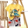 thumbnail image 2 of Sopiago Toddler Baby Boy Clothes 3 6 12 18 24 Months 2T 3T 4T 6T Boys Summer Outfits Letter Graphic Short Sleeve Shirt T-Shirt Tops + Casual Shorts Outfit Set Pajamas Toddler Boy Grey,6-12 Months, 2 of 5