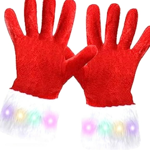 Flashing Christmas Santa Clause GlovesC0sp1ayParty Dress Up Accessory Gloves