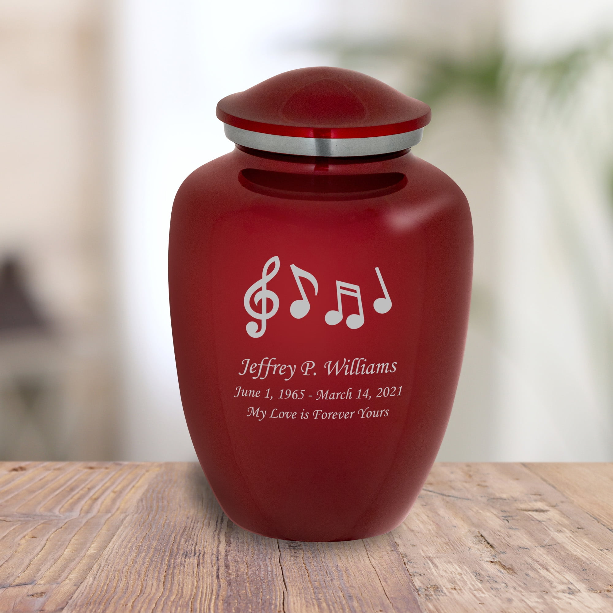 Music Notes Cremation Urn 6 Colors 2 Sizes