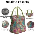 thumbnail image 3 of Pioneer Flower Floral Print Pattern Drawstring Lunch Bag Women - Drawstring Lunch Bag Insulated for Work Office - Stain-Resistant Large Lunchbags for Women with Multi-Pockets, 3 of 6