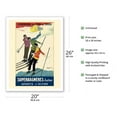 thumbnail image 2 of Superbagnères-Luchon France - Ski Winter Sports Resort - Midi French Railway - Vintage Railroad Travel Poster by Leonetto Cappiello c.1929 - Fine Art Matte Paper Print (Unframed) 20x26in, 2 of 4