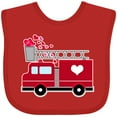 thumbnail image 3 of Inktastic Valentine's Day Red Firetruck with Pink Hearts Boys or Girls Baby Bib, 3 of 4