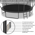 thumbnail image 4 of Kacho Trampoline, 12FT Trampoline for Adults and Kids, 1200LBS Trampoline with Enclosure Net, Basketball Hoop, Ladder, Wind Stakes, Outdoor Heavy-Duty Trampolines, Black, 4 of 8