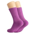 thumbnail image 6 of Cotton Crew Socks for Women Purple 6 PAIRS Size 9-11, 6 of 8