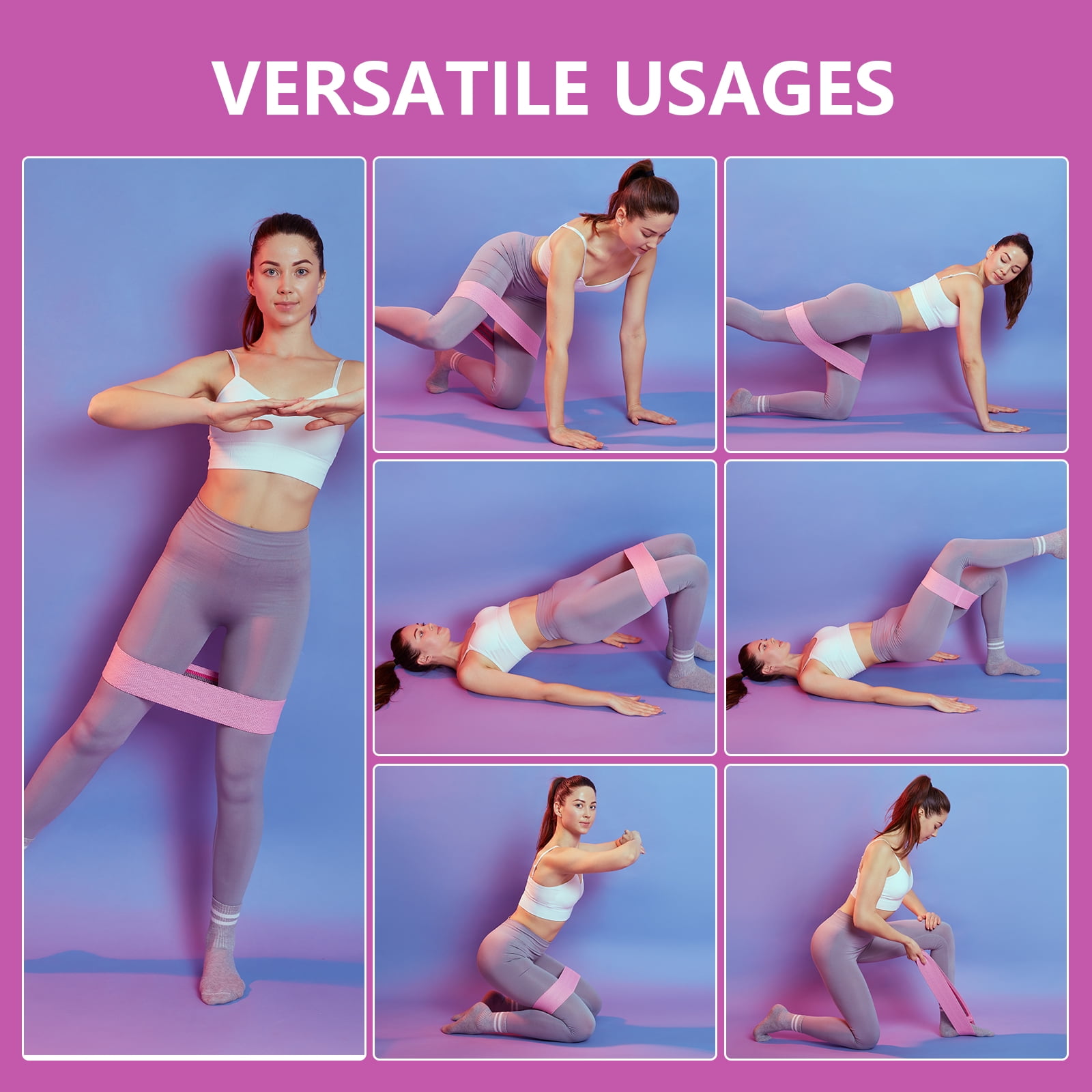 Muka 3 Pcs Resistance Bands Fabric Stretch Bands for Working Out, Elastic Band Loops for Booty Legs Thigh Glute Exercise (Assorted)