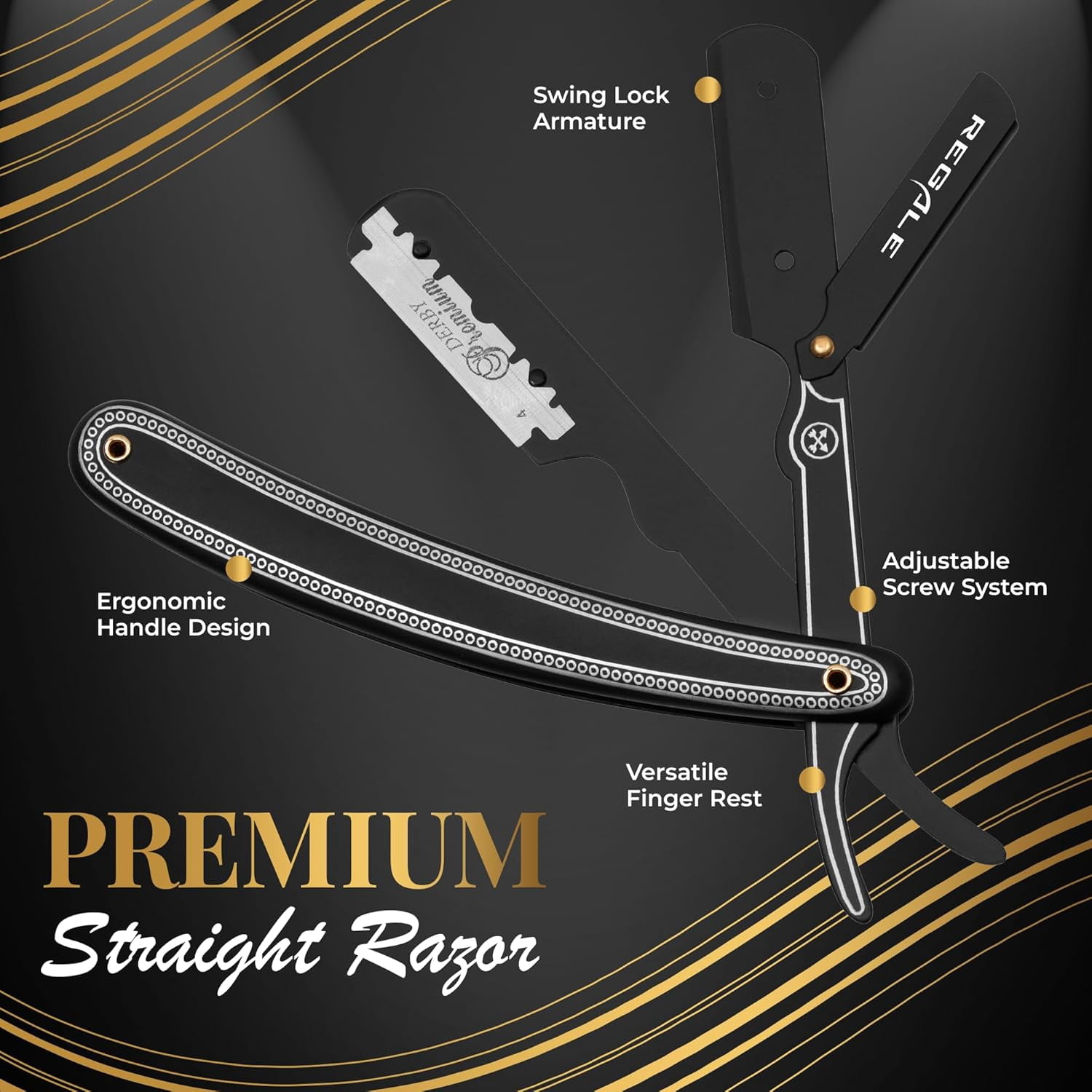 Shavette Style Straight Razor For Men, Barber Straight Edge Razor Safety, Classic Barbero Shaver, Premium Barber Razor for Men Shaving