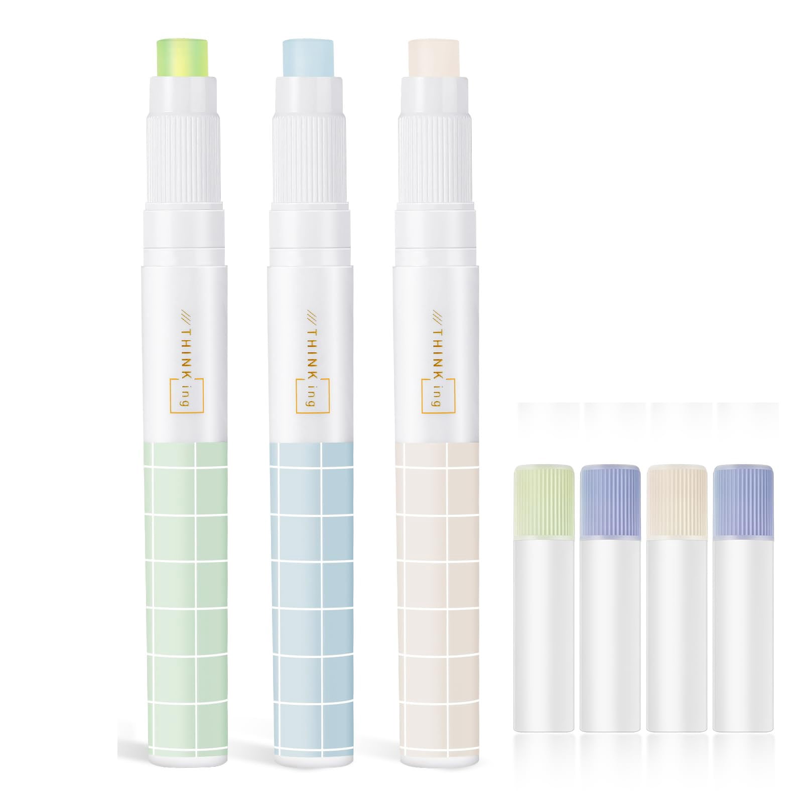Solid Archival Glue Stick Pen, Adhesive Glue for Scrapbooking All Purpose Sticks for Bulletin Journals, Scrapbooks, Photos, Vision Board Supplies Home & Office Use, Washable, 12Pcs(White,2.2x0.4")