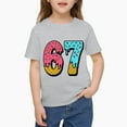 thumbnail image 2 of Niogvi Six Seven Funny Gesture Graphic Tees,67 T-Shirt Suitable For boys girls, Gray 90cm, 2 of 6