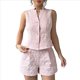 thumbnail image 3 of Conjunto de Dos Piezas de Verano para Mujer: Camiseta Sin Mangas con Botones y Pantalones Cortos de Cintura Alta. Rosa M, 3 of 8