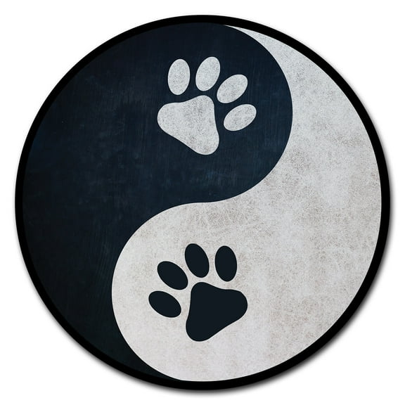 SignMission Circular Rigid Plastic Sign 12" Tall - Yin Yang Paws | Plastic Sign |  Made in the USA