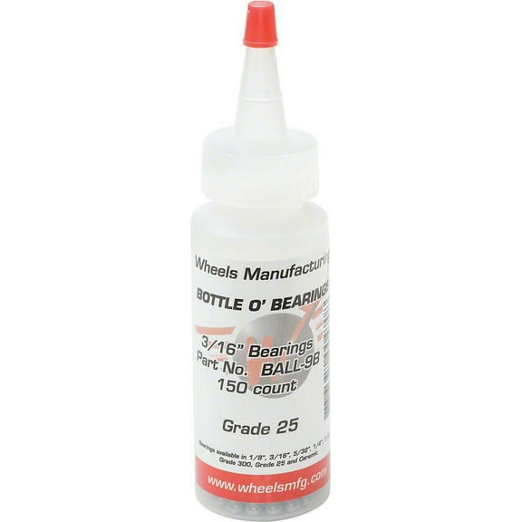 Wheels Manufacturing Grade 25 3/16 Loose Replacement Ball Bearing Bottle of 150