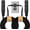 Black, variant on Twin Extension Cord, 24 Ft Flat Wall Plug, 12 Feet on Each Side, 3 Prong Power Strip with 6 Outlets, Double Extension Cord Splitter for Behind Bed, Couch, Nightstand, Furniture, White