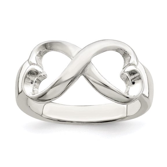 Auriga Fine Jewelry 925 Sterling Silver Heart Infinity Ring Size 7 for Women