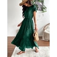 thumbnail image 6 of NAYTOAO Women's Pleated Lined Maxi Dress Flutter Sleeve Front Slit Cocktail Wedding Guest Dress, 6 of 7
