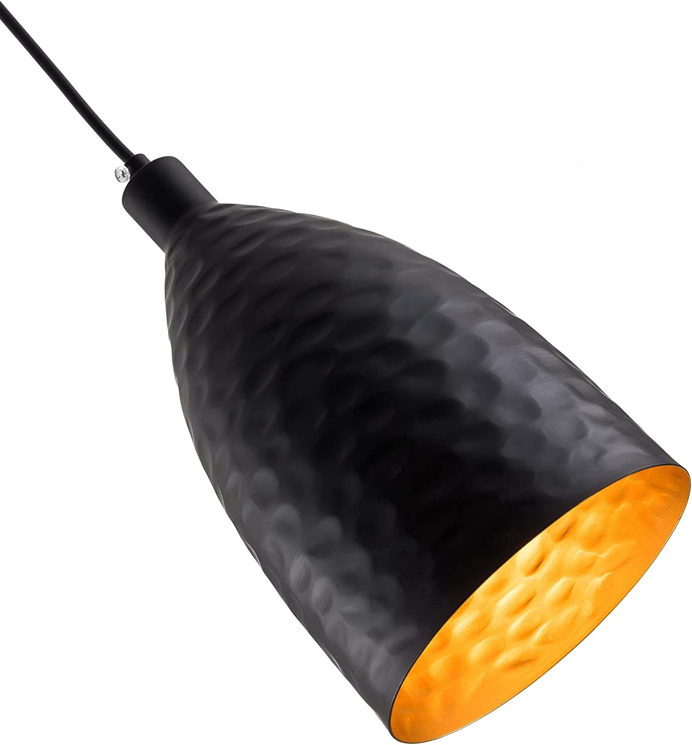 Miumaeov Black Metal Pendant Light, 1-Light Industrial Hanging Light Fixture Farmhouse Kitchen Island Pendant Lighting with 3ft Adjustable Cord, Industrial Dining Light Ceiling Lamp for Kitchen