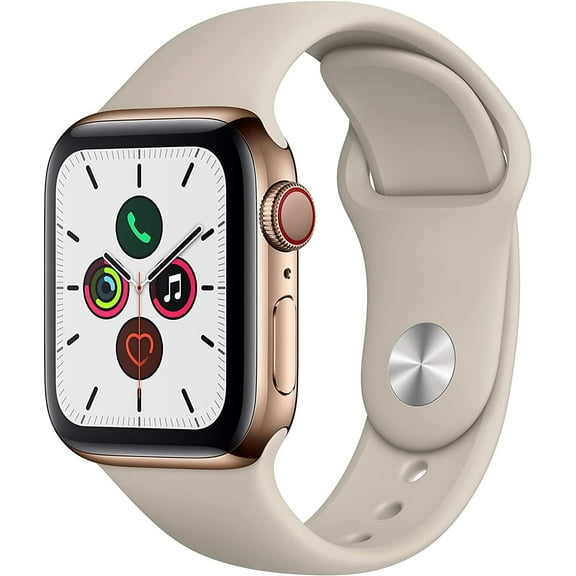 Restored Apple Watch Series 5 44mm (GPS + Cellular) Stainless Steel Case (Refurbished)