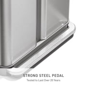 simplehuman Kitchen Recycling Trash Can, 58 Liter / 15.3 Gallon, Stainless Steel, Soft Close Lid Liner Rim Step Garbage Bin, Brushed Stainless Steel With Plastic Lid