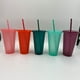 thumbnail image 5 of Botella de agua de plástico reutilizable, vaso con pajita, vaso con polvo brillante, moderno para rosa claro 500ml, 5 of 7