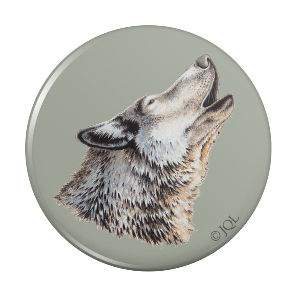 New Howling Wolf Hunting Shooting Brooch Pin 