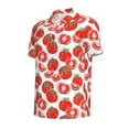 thumbnail image 2 of Balery Hand Drawn Tomatoes Printed Men’s Short Sleeve Polo Shirt, Midweight Men's Shirt,Golf Polo shirts -, 2 of 9