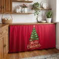 thumbnail image 3 of Red Green Christmas Cabinet Curtain 32"Wx55"L, Dustproof Pantry Door Curtain with Self Adhesive Tape, Xmas Tree Modern Art Tall Storage Cover Privacy Drape for Bathroom Kitchen Laundry Room, 3 of 9