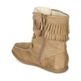 thumbnail image 3 of Soda BE47 Women Suede Moccasin Fringe Fur Hidden Wedge Boot, 3 of 5