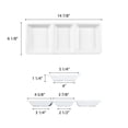 thumbnail image 2 of Excellante Passion White melamine dinnerware collection 14.75 x 6.25 inch x 1.375 inch rectangular 3 section compartment tray, comes in each, 2 of 2