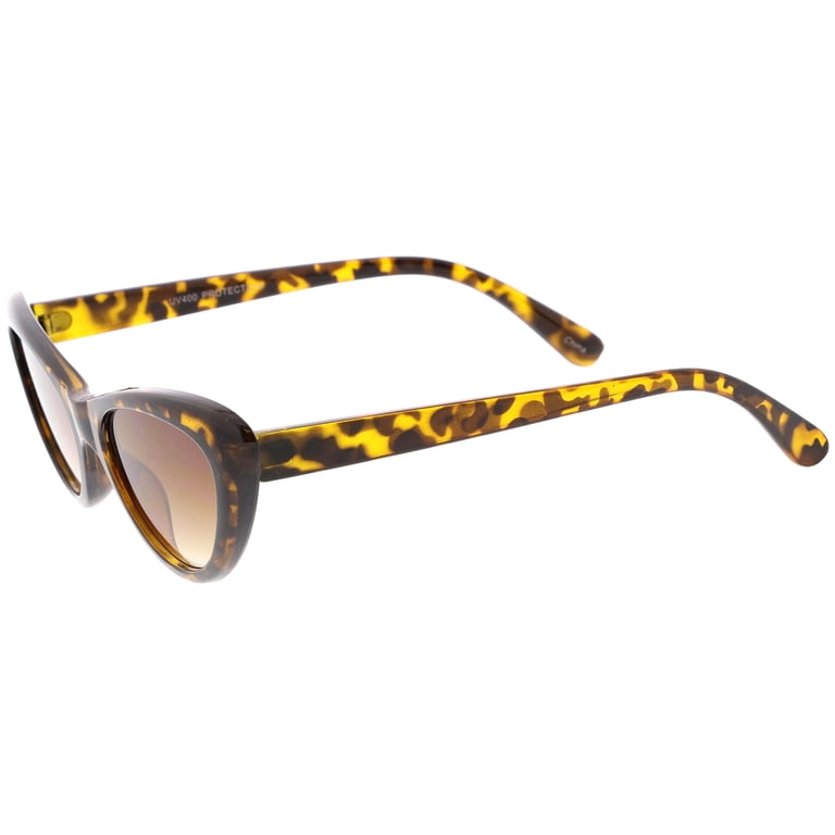 Small Retro Cat Eye Sunglasses Neutral Colored Lens 49mm  display picture 2