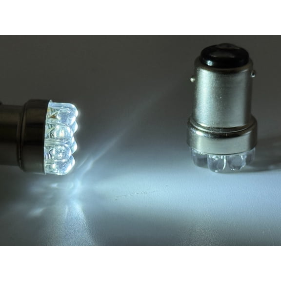 Rebaydo 2pcs 1154 Miniature Bulb 6 Volt BAY15D Base 9 LED Dual Filament (Color:White 6000K;)