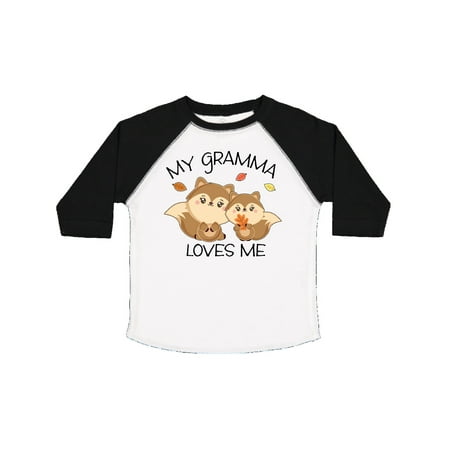 

Inktastic My Gramma Loves Me with Cute Squirrels in Autumn Gift Toddler Boy or Toddler Girl T-Shirt