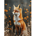 thumbnail image 1 of Qisvanset 12x16 Inch Golden Fox Floral Canvas Wall Art, Countryside Animal Print Housewarming Gift Bedroom Kitchen Decor, 1 of 8