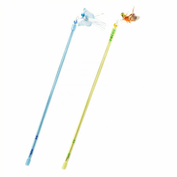 BESTSKY 2Pcs Kitten Toys,Interactive Chase Play Interactive Cat Toys,Fun Cat Engagement Cat Toys Wands,Style1