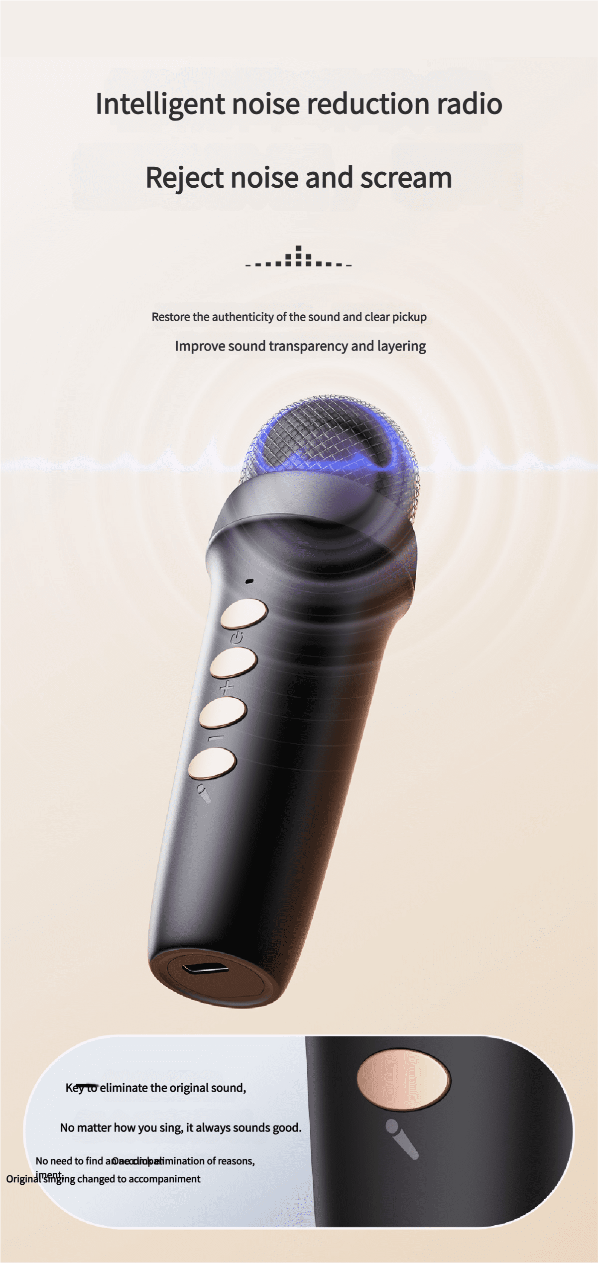 Portable Home Karaoke Microphone with Bluetooth 5.2, 10H Battery, LED Lights, Noise Cancellation & 57mm Speaker - Wireless Party Singing System