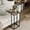 Black-1, variant on SolaceHue Farmhouse C Shaped End Table with Distressed Wood & Metal Woven Tray Top, Modern Slim Snack Side Table with Metal Base, Gold