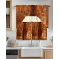 thumbnail image 2 of Burnt Orange Kitchen Curtains Swag Valance and Tier Curtains Set 24 Inch Length, Retro Oil Painting Modern Abstract Art Aesthetics Rod Pocket Drape Panels Pair Swag Curtains for Bathroom/Cafe/Window, 2 of 6