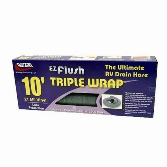 VALTERRA LLC D040050 10 Ft. Ez Flush Sewer Hose- Silver