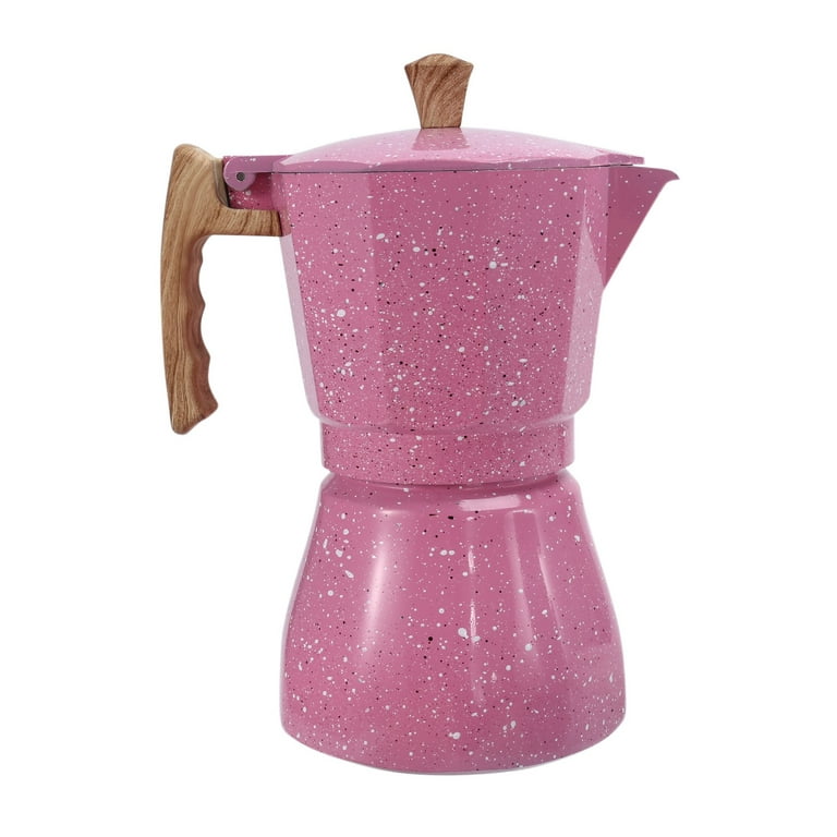 Latte Mocha Coffee Maker Italian Moka Espresso Cafeteira Percolator Pot Stovetop Coffee Maker 300ml Pink, Size: 17.5