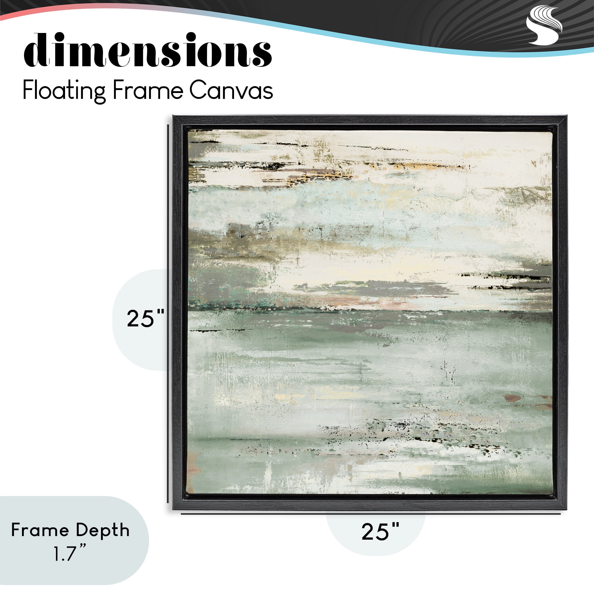 Stupell Industries The Seafoam Ones Abstract Black Framed Floater Canvas Wall Art, design by Patricia Pinto