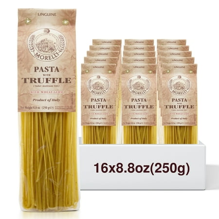 Morelli Italian Truffle Linguine Pasta – Gourmet Organic Pasta Handmade in Small Batches Imported from Italy Made With Durum Wheat Semolina – 8.8 oz / 250 g (16 Pack)