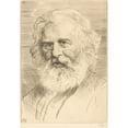 thumbnail image 2 of Alphonse Legros 14x18 Gold Ornate Wood Frame and Double Matted Museum Art Print Titled - W.H. Longfellow, 1st Plate II, 2 of 4