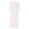 thumbnail image 4 of Pompotops Mode Femmes Été Casual Col Rond Froral Imprimé 3/4 Manches Robe Ample, 4 of 7