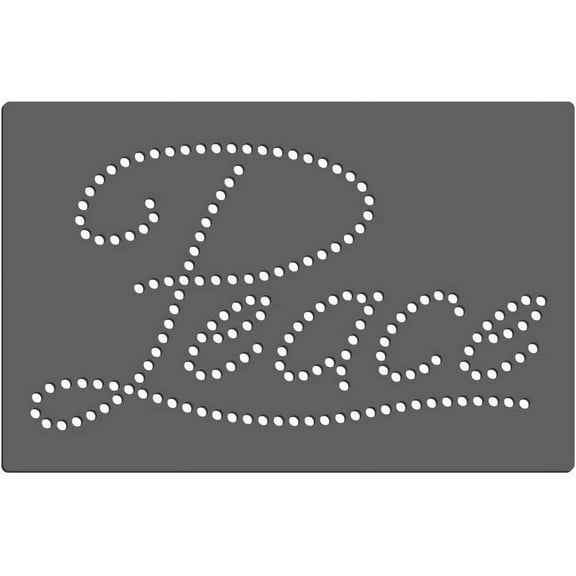 Magnetic Rhinestone Template, PEACE 8"